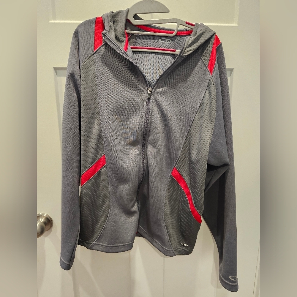 C9 by Champion Gray Red Full Zip Hoodie Jacket Men’s Small Activewear